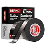 ERKO Selbstverschweißendes Isolierband Universal 5m x 19mm x 0.76mm Schwarz, Reparatur Klebeband für Rohre, Kabel, Werkzeug, Dichtungen Sanitär, elastisches Isolierband aus Gummi