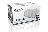 PearlCo® Classic Wasserfilter Kartuschen (12er Pack - 12 Monatsvorrat) Wasserfilter Trinkwasser kompatibel mit Brita Classic - Filterkartuschen für Glas-Wasserfilter