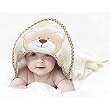 all Kids United® Babyhandtuch mit Kapuze aus 100% Baumwolle Öko-Tex 100 I Kapuzenhandtuch für Babys und Kinder I 76 x 76 cm Frottee Kapuzentuch Baby Badetuch