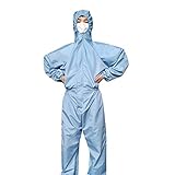 Exceart Schutz-Overall, Isolationskittel Universal, Polyester, medizinischer Schutzanzug mit Kapuze, für Ärzte, Krankenschwestern, Erwachsene, ohne Latex 181x47cm blau
