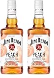 Jim Beam Peach | Kentucky Straight Bourbon Whiskey vermählt mit fruchtigem Pfirsichgeschmack| 32.5% Vol. | 700ml (Packung mit 2)