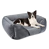 FURTIME Hundebett Mittelgroße Hunde, Hundebett Waschbar Flauschig Hundekorb, Anti-Angst Hundebetten Bequem Hundekörbchen, Rutschfestes Hundebett für Mittelgroße und Kleine Hunde, 63x53x20cm