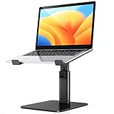 Babacom Laptop Ständer, 8 Höhenverstellbar Aluminium Laptop Stand, Ergonomischer Belüfteter Laptopständer Kompatibel mit MacBook, Air, Pro, Alle 10'-16' Notebooks- Schwarz