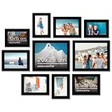 Americanflat 10-teiliges Collage Bilderrahmen Set verschiedene Größen Schwarz - Zwei 20x25, Vier 13x18 & Vier Bilderrahmen 10x15 - Fotorahmen für Mehrere Fotos mit Bruchsicherem Glas