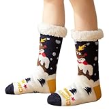 FGUUTYM Kuschelsocken Weihnachten Damen Lustige Weihnachtssocken FüR Damen Und Herren, Bunte Baumwolle Weihnachtssocken Fleece Weich bequem Bodensocken Damen Haussocken Kuschelsocken Motivsocken