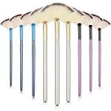 9 Stück Gesichtsbürsten Fächermaske Pinsel, Weiche Gesichtsapplikator Pinsel Werkzeuge für Peel Glykolische Maske Make-up für Schlammcreme (Blau, Lila, Champagner)