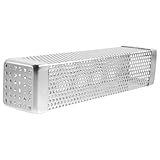 GAROZATION Edelstahl Räucherbox Für Grill Smoker Box Für Fleisch Und Fisch Geeignet Für Gas Und Holzkohlegrills Mit Belüftungslöchern Für Optimales Raucharoma BBQ Zubehör