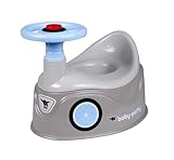 BIG-Baby-Potty grau - Lerntöpfchen im BIG-Bobby-Car Design mit abnehmbarem Lenkrad und hoher Rückenlehne, herausnehmbarer Einsatz, für Kinder ab 18 Monaten