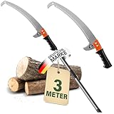 easimo | Astsäge Teleskop für Baumbeschneidung I Säge mit Teleskopstiel einstellbar auf bis zu 3m I Teleskop Baumsäge Baumschneider Baum Hochentaster