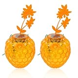 Longzhuo Wespenfalle 2 Stück Bienenfalle mit Solar LED Licht Wespenfalle Wespenfalle Hornissenfalle Outdoor Indoor Garten Hof