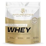 NATURELETICS VANILLE 1kg natürliches Premium Whey Protein aus Deutschland ohne Zusatz von Zucker, Süßstoffen und künstlichen Aromen, Eiweißpulver mit einem hohen BCAA Anteil von 22,6%