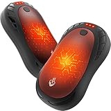 FANDLISS Handwärmer Elektrisch, 2er Tragbare Taschenwärmer Handwärmer Wiederaufladbar 6000 mAh Hand Warmers 3 Heizmodi Schnelles Aufheizen,Ideal Warmes Geschenk für Outdoor Sport,Camping im Winter