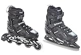 RAVEN Pulse 2in1 Schlittschuhe Inline Skates Inliner für Kinder und Erwachsene verstellbar (Black, 43-46 (28-30,5cm))