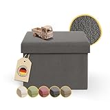 Laleni Sitzbank mit Stauraum - Truhenbank mit Stauraum 41x31 cm - kleine Sitztruhe mit Stauraum - Sitzwürfel - Aufbewahrungsboxen - Sitzbank klein - Polsterhocker - Sitzhocker - Sitzbox in Anthrazit