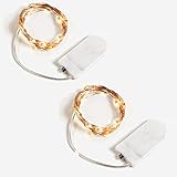 LAC 2 Mini Lichterkette mit Batterie (Enthalten) 2M 20er Led Lichterkette Innen, Weihnachten Deko Lichterdraht mit Batterie (Warmweiß)