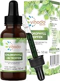 Vihado flüssige Chlorophyll Tropfen aus reinem Alfalfa - mit Quellwasser ohne Zusatzstoffe, 50 ml (1.500 Tropfen)