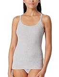 Schiesser Damen Spaghettitop Unterhemd Organic Cotton-Pure Rib Unterwäsche, grau-Mel_179885, 38