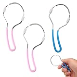3 Stück Gesichtshaarentferner,Gesichtsepilierer, Frühlings Gesichtsepilierer,Manueller Tragbarer Epilierer Geeignet Für Gesichtshaarentfernung Stirn Wange Oberlippe(Pink Und Blau)