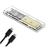 Boddceto M2 SSD Gehäuse M.2 NVMe+NGFF Dual-Protokoll SSD-Gehäuse USB 3.2 Gen2 10Gbps Transparentes Externes Laufwerksgehäuse für PC B