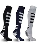 Frostfighter Herren Thermo Kniestrümpfe (4x Paar) Winter Ski Vollfrottee Innenfutter, Schwarz Blau Grau, 43-46