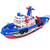 BORDSTRACT Boot Spielzeug, Wasserspritze mit Sound und Blitzlicht - Wasserspielzug Boot im Wasser Gehen für 3-6 Jahre Altes Jungen Mädchen Geschenk