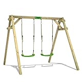 FATMOOSE Kinderschaukel Schaukelgestell JollyJim Air XXL - Doppelschaukel mit 2 Schaukelsitzen, Schaukelgerüst, Holzschaukel für Kinder im Garten
