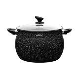 28cm Kochtopf Homelux Topf Induktions Kochtopf mit Glasdeckel,Antihaftbeschichtung,12.5L Suppentöpfe aus Aluminium für alle Herdarten(H-C28)