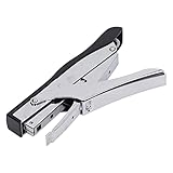 OVAQUIXI Mini-Metallhefter, Kaltgewalzte Stahlkonstruktion, 10 Blatt Kapazität, Ergonomisches Design, 3,1 X 0,8 X 6,1 Zoll, Tragbar für Büro und Schule (BLACK)