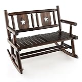 GIANTEX Gartenbank Schaukelbank wetterfest, Gartenschaukel Sitzbank 2 Sitzer mit Rücken- & Armlehnen, Balkon Schaukel Bank Holz karbonisiert, Parkbank Schwingbank bis 320 kg belastbar, 111x 85x89 cm