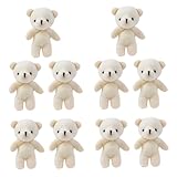 MOLUCKFU 10st Mini-bärpuppe Mini-bären-dekor Bär Ornament Spielzeug Schlüsselanhänger Mini-bär-dekor Multifunktionaler Bärenanhänger Multifunktionale Bärenfiguren Beige Pp Baumwolle