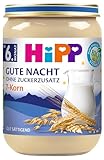 HiPP Bio Gute Nacht 7-Korn (6 x 190g), Babybrei ab 6. Monat, ohne Zuckerzusatz, gut sättigend, in bester Bio-Qualität