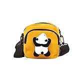 VALICLUD Chic Plüsch Panda Canvas Crossbody Tasche Cartoon Frauen Messenger Bag Stilvolle Crossbody Tasche Cute Cartoon Rucksack (weiß)