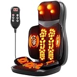 serebrant Shiatsu Massagesitzauflage mit Wärmefunktion und Vibration, Stressabbau-Massagegerät für Nacken, Schultern, Rücken, Taille und Beine, Ganzkörper Massagematte für Damen, Herren