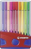 Premium-Filzstift - STABILO Pen 68 ColorParade - 20er Tischset in rot/blau - mit 20 verschiedenen Farben