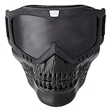 Demeras Motorradbrille Motorrad Motocross Gesichtsmaske Motorrad Brille Maske für Motocross Helm für Motorrad(Gray)