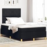 Gecheer Boxspringbett mit Matratze & LED Schwarz 120x200 cm Stoff, Modernes Gästebett Bett für Stilvoll Schlafzimmer Gästehaus3343168