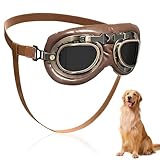 MisFun 1Pcs Retro Hundebrille, Sonnenbrille Hund Brille Hund UV-Schutz, Hundesonnenbrille für Mittel Große Hunde, Sonnenbrille Hunds mit Verstellbare Riemen, für Autofahren/Outdoor-Aktivitäten