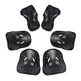 Haodream 6-teiliges Kinder Outdoor Sport Ausrüstungsset für Rollschuhlaufen, Roller, Skateboard, Radfahren, mit Skating Knieschutz, Ellenbogen Handpolster, Laufrad Pad
