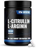L-Arginin + Citrullin hochdosiert - 365 Kapseln - 6.785 mg Tagesdosis, 60+ Tage Vorrat - Vegan & Produziert in Deutschland