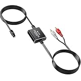eSynic DAC Konverter 192KHz Digital zu Analog Audio Konverter Toslink zu Analog RCA L/R Audio mit 2,1m Kabel für PS3 360 HDTV Blu-RAY DVD Sky HD TV Box