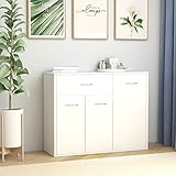 Myheimly Sideboard mit 1 Schublade 3 Türen Kommode Anrichte Schrank Beistellschrank Mehrzweckschrank Standschrank Holzwerkstoff Sideboard Weiß