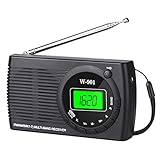 Padwa Lifestyle Mini Radio, Radio Batteriebetrieben Am Fm Sw Fm, Taschenradio Mit On-Screen-Display/KopfhöRerbuchse, Tragbares Radio Mit Aa Batteriebetrieb FüR Wandern Und Camping