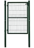 V2Aox Gartentor Gartentür Zauntür Zauntor Gartenpforte Quadratrohr Anthrazit Grün mit Schloss, Farbe/Türhöhe:Grün / 140 cm