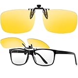 Clip-on Nachtfahrbrille-Nachtbrille zum Autofahren für Herren und Brillenträger-Polarisiert-Reduziert effektiv die Blendung von entgegenkommenden Scheinwerfern-HD Sichtglas(60 * 40mm)