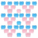 HOOTNEE 80 Stück Ersatzteilset Spielfiguren aus Kunststoff Kleine Häuser in Rosa und Hellblau Kompatibel mit Monopoly Brettspiel Zubehör für Gesellige Spielrunden