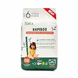 Naty Bamboo Windeln Pants aus Bambus-Viskose – Seidenweich, pflanzenbasierte Höschenwindeln, Dermatologisch getestet für empfindliche Haut & super saugstark (Größe 6, 68 Stück)