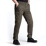 BROGER Alaska Reitjeans für Motorräder mit Kevlar Aramid Faserfutter und Rüstung SAS-Tec® Protektoren an Kniehüften und Tailbone Cotton Twill Reflective Elements CE-geprüft - Olivgrün