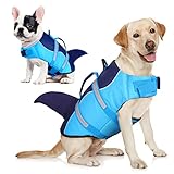 AOFITEE Schwimmweste Hund Große, Hundeschwimmweste für Schwimmen, Hohe Flotation Hund Schwimmweste mit Rettungsgriff und Reflektorstreifen Schwimmweste Hund Hai für kleine, mittlere, große Hunde