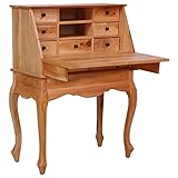 Rantry Sekretär-Schreibtisch, 78 x 42 x 103 cm, massives Mahagoniholz, Büroschreibtische, Computertisch, Arbeitsplatz, Arbeitszimmer, Arbeitstisch für Zuhause, Büro, Schlafzimmer