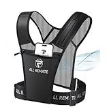 ALL REMATE Reflektierende Unisex-Laufweste mit 5 Taschen für Handys, Wasserflaschen, Ohrhörer, Schlüssel usw. Ventilierende, verstellbare Joggingausrüstung